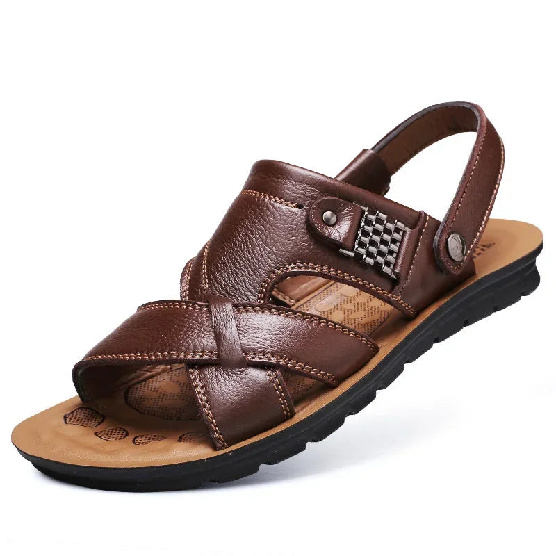 Ademend leren heren sandalen
