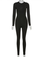 Skinny workout jumpsuit voor dames