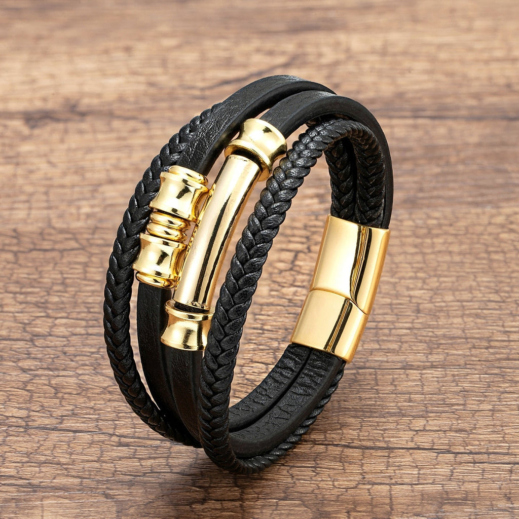 Lederen armband – Weaved bracelet — afbeelding 1