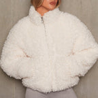 Teddy cropped jas voor dames