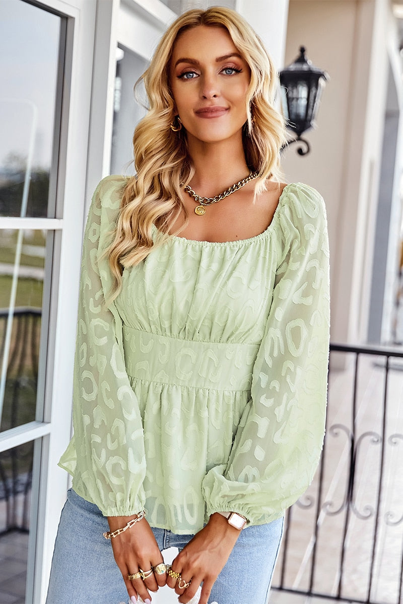 Blouse met pofmouwen voor dames