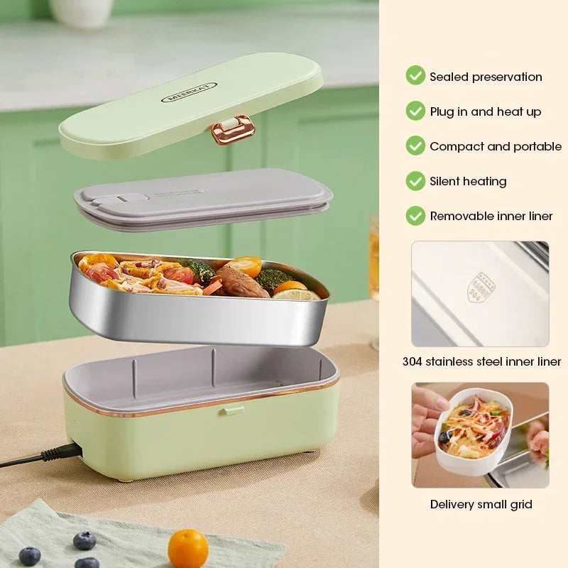900ml draagbare elektrische lunchdoos voedselverwarmer met stoomfunctie