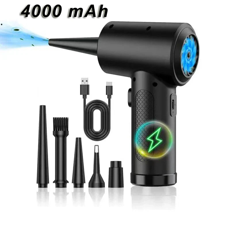 Draadloze luchtblazer met 51.000RPM motor & LED-licht