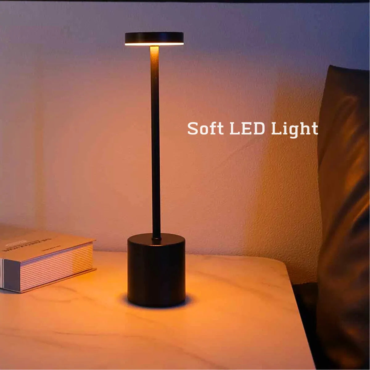 Draadloze metalen LED tafellamp