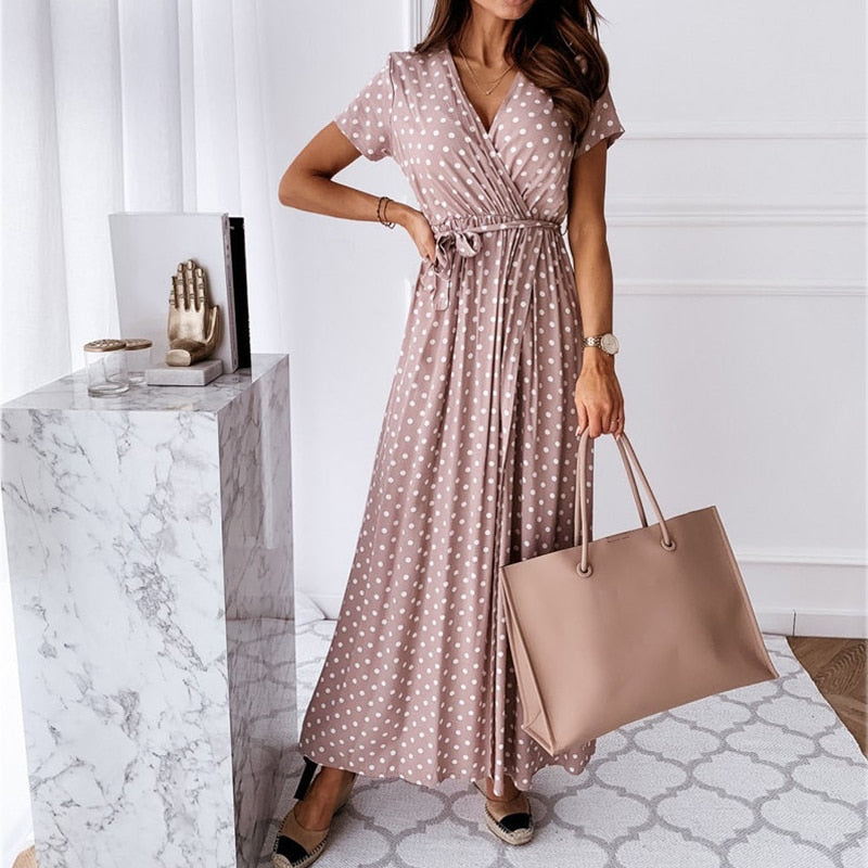 Jurk met split en V-hals VeeDress