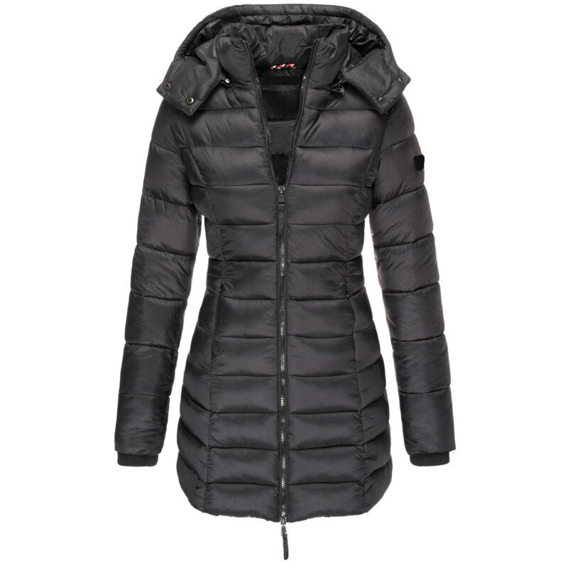 Dames parka met capuchon en donsvulling