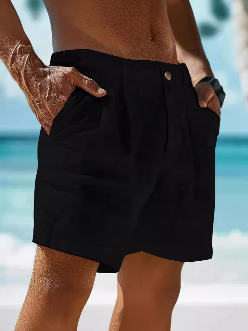 Luchtige zomer-short voor heren van linnen