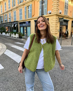 Warme & comfortabele V-hals bodywarmer voor dames