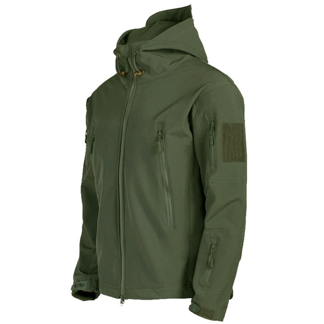 Heren tactische winddichte softshell jas met capuchon