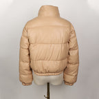 Leren puffer jas voor dames