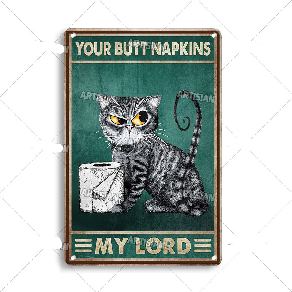 Vintage cat | metalen poster – materiaal: Tin — afbeelding 9