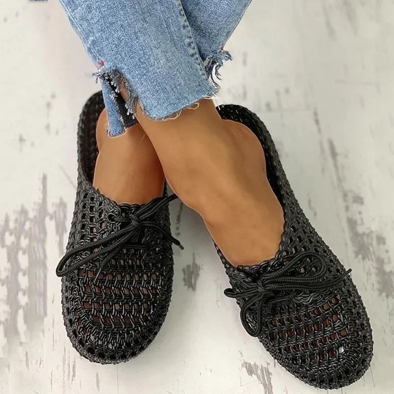Ademende dames outdoor loafers met open tenen