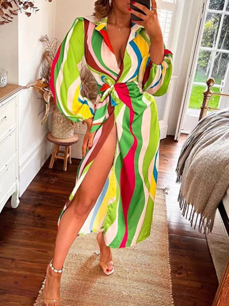 Ibiza wikkeljurk met split – Chess colored jurk