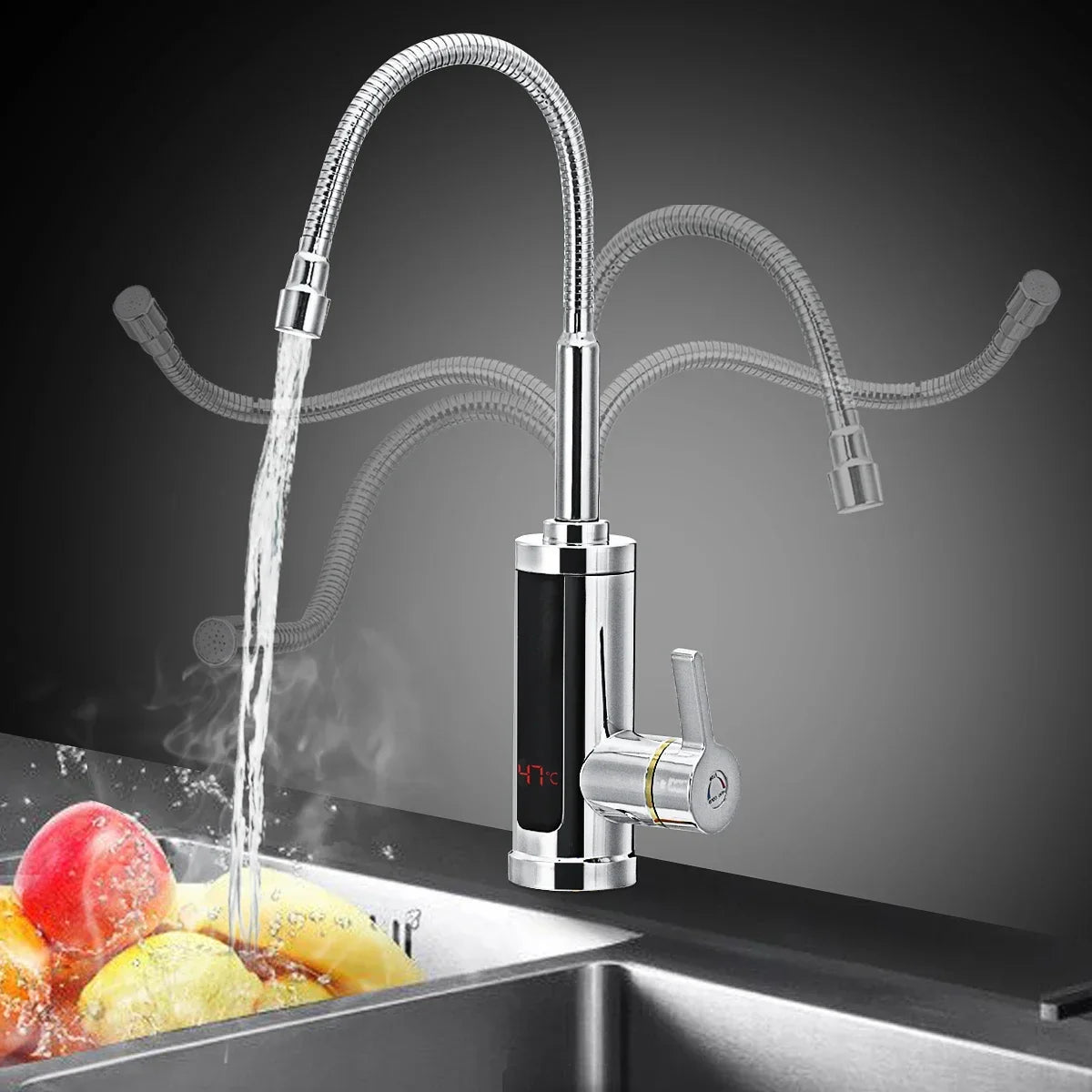 3000W elektrische keukenkraan met direct warm water