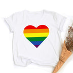 LGBT trots retro zomertop – Peace love equality regenboog grafische T-Shirt
