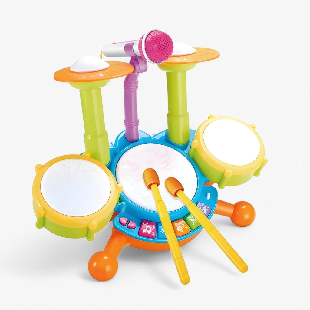 Interactief leer-drumstel met microfoon voor peuters