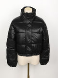 Leren puffer jas voor dames