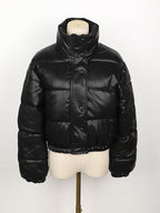 Leren puffer jas voor dames