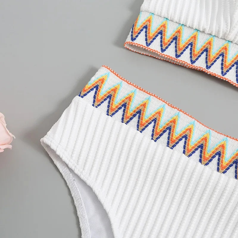 Bikini met verstelbare bandjes en hoge taille