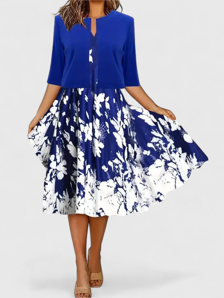 Lila | Getailleerde midi-jurk met bijpassende top