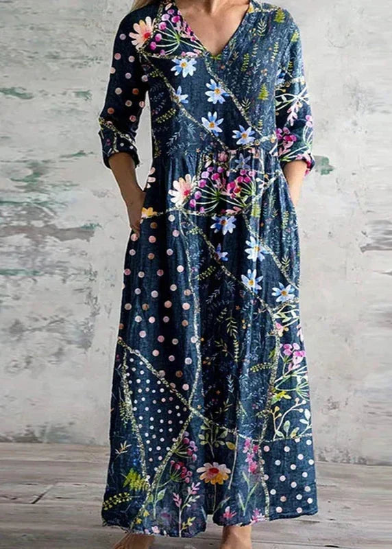 Luchtige midi-jurk met bloemenprint