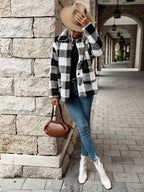 Flanel jacket met knopen voor dames