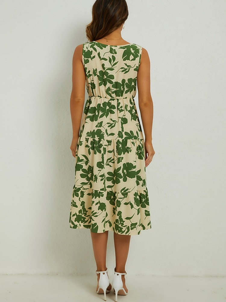 Zomerse midi-jurk met bloemenprint — afbeelding 16
