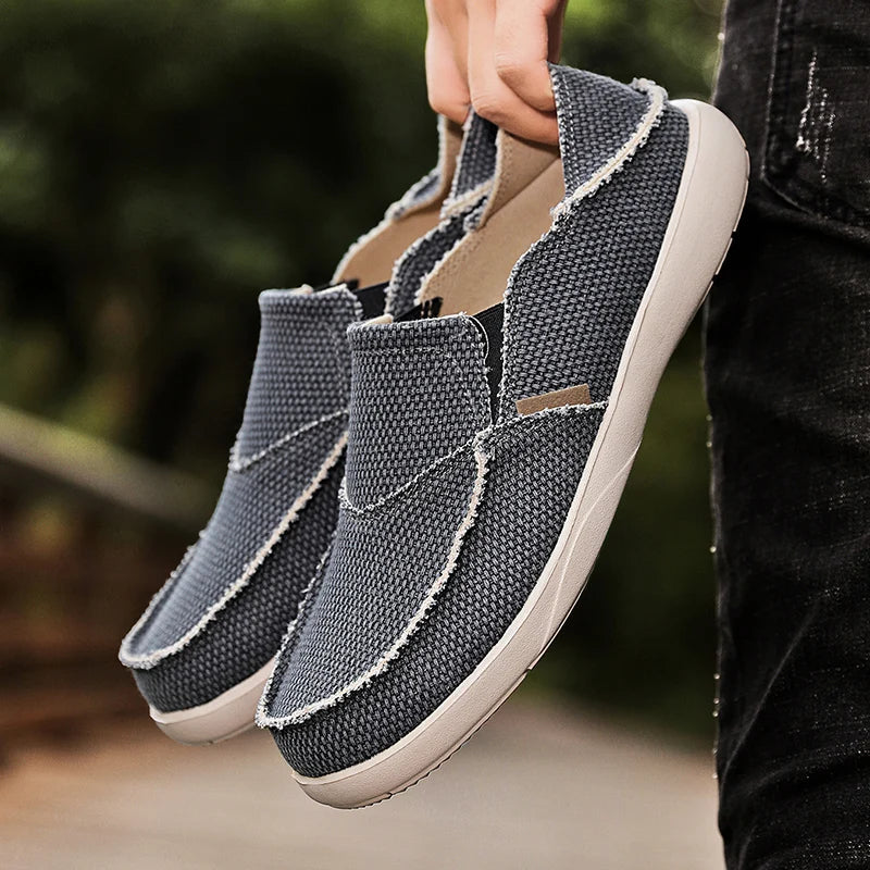 Lichte heren canvas instappers