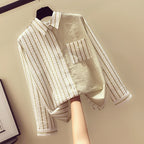 Blouse met krijtstrepen voor dames