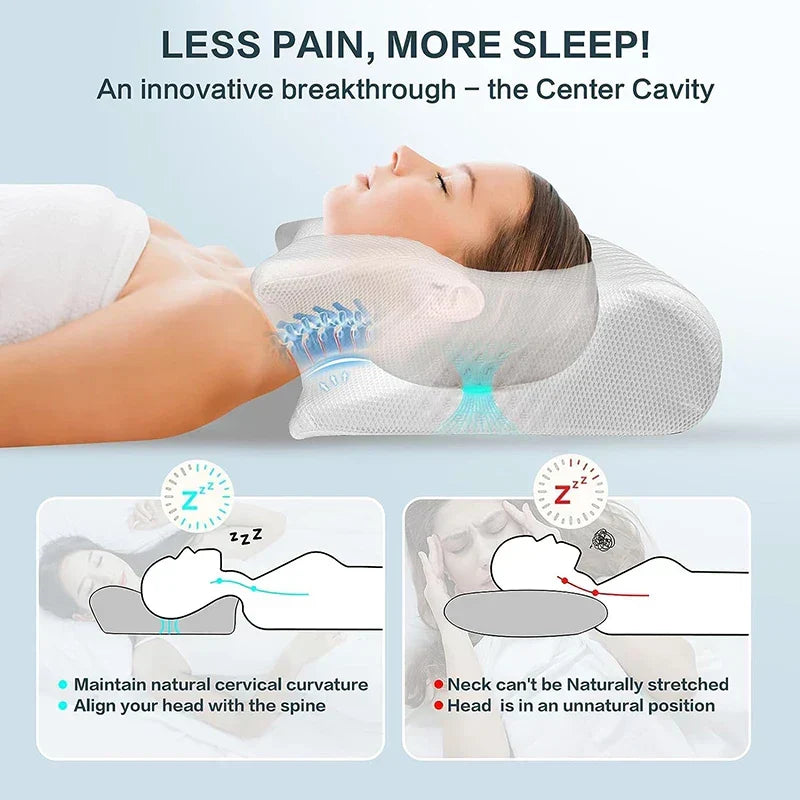 2-in-1 geheugenfoam nekpillow met ergonomisch contourontwerp