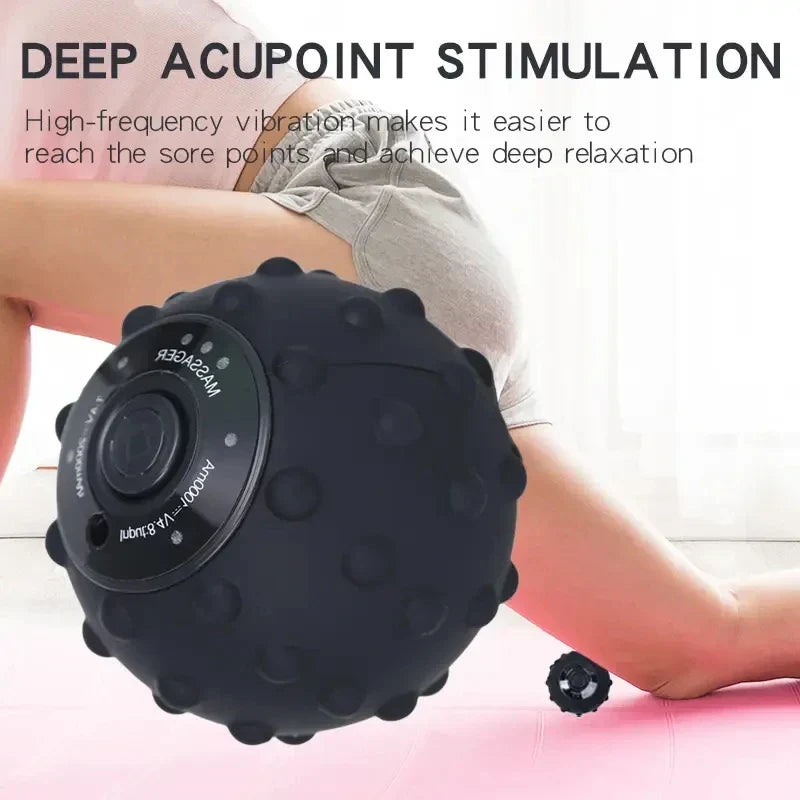 4-Speed trillende massagebal met warmtetherapie & textuuroppervlak