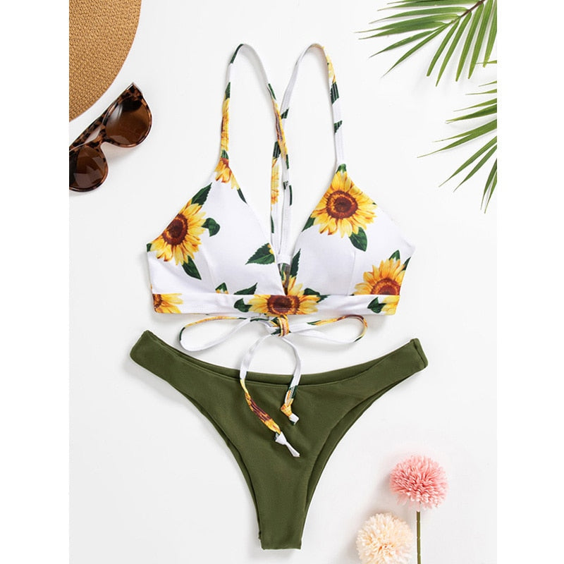 Bikini Zinda met zonnebloemmotief