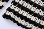 Vintage damestrui ZACK RAIN met zwart-witte strepen