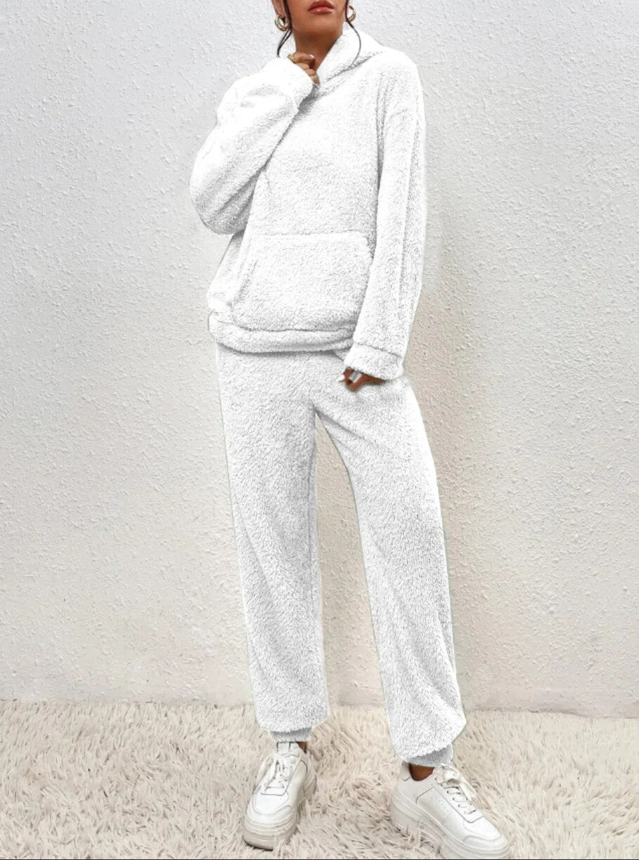 Ultra-Comfortabel teddy huispak met capuchon — afbeelding 26