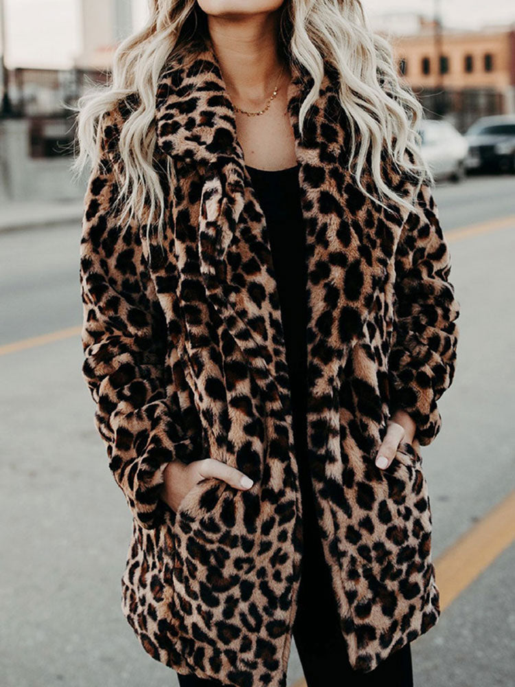 Panterprint dames winterjas