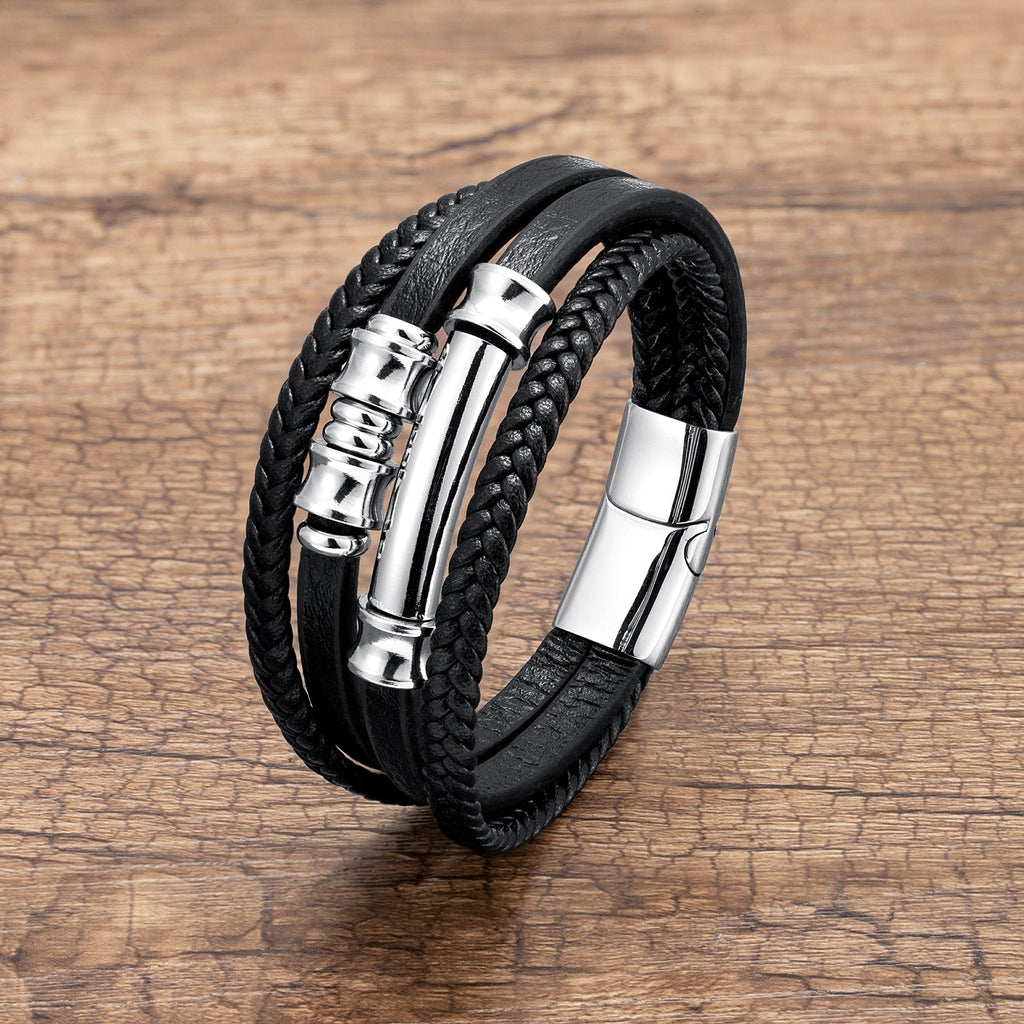 Lederen armband – Weaved bracelet