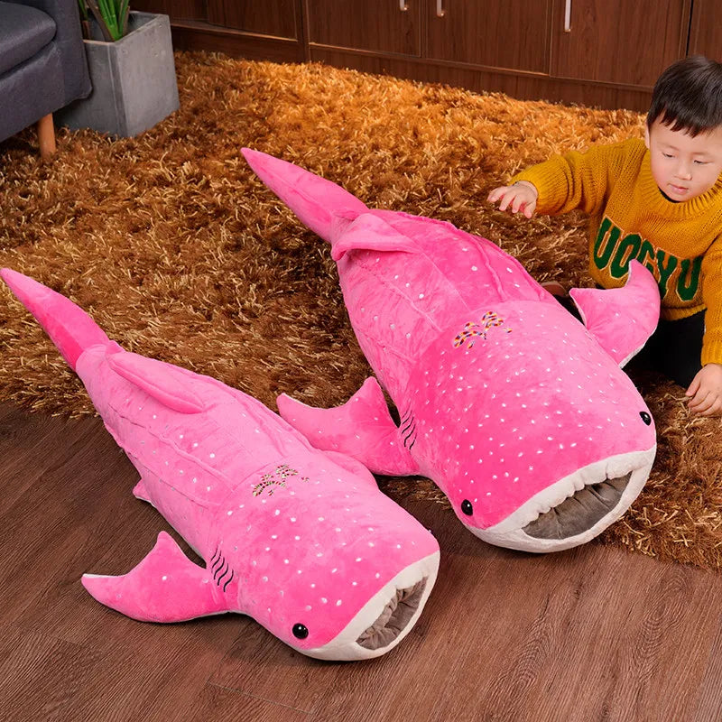 Knuffeldier walvishaai XXL van zacht pluche voor kinderen en volwassenen