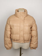 Leren puffer jas voor dames