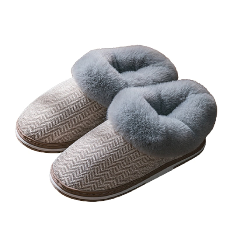 Warme winterpantoffels met imitatiebont