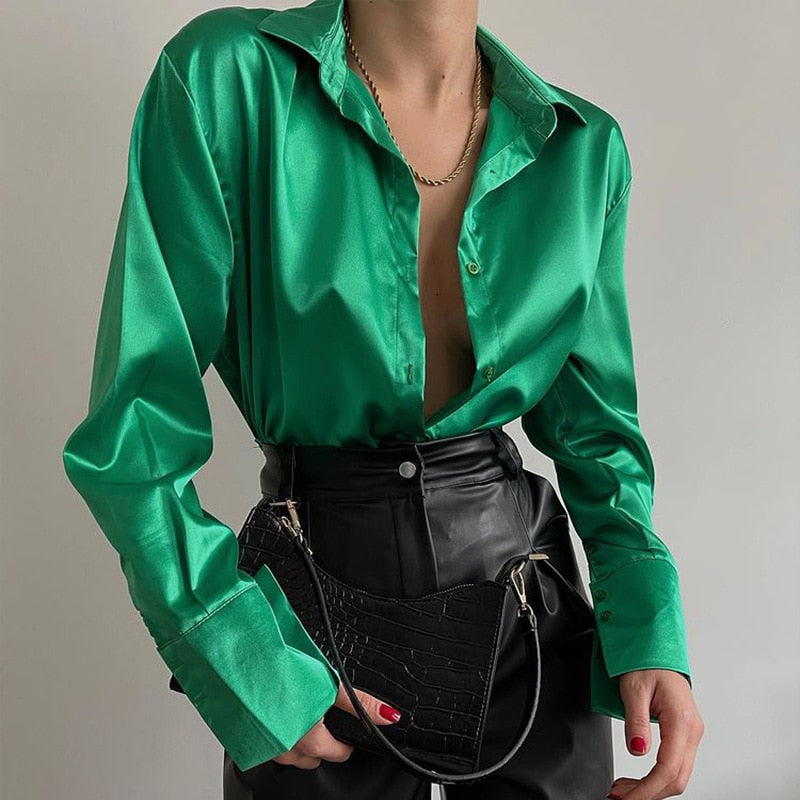 Satijnen blouse voor dames – Mila