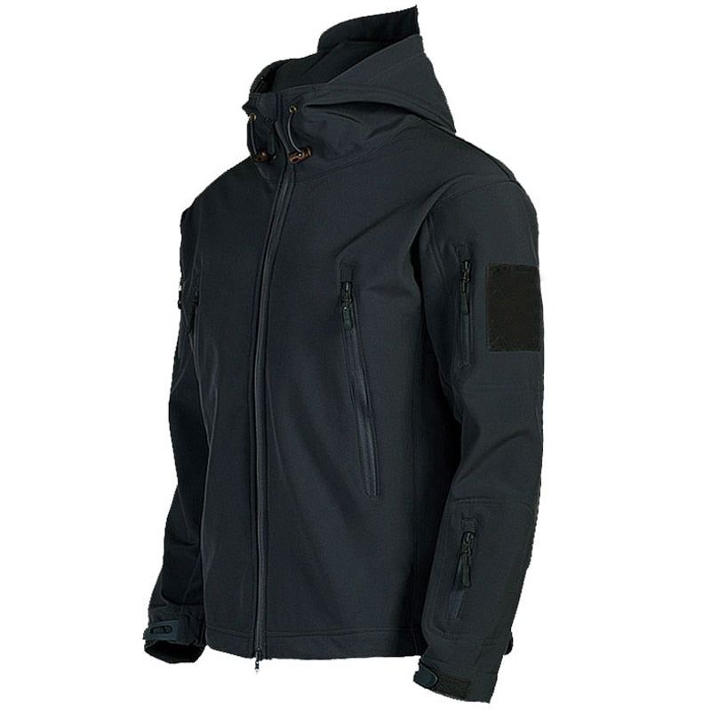 Heren tactische winddichte softshell jas met capuchon