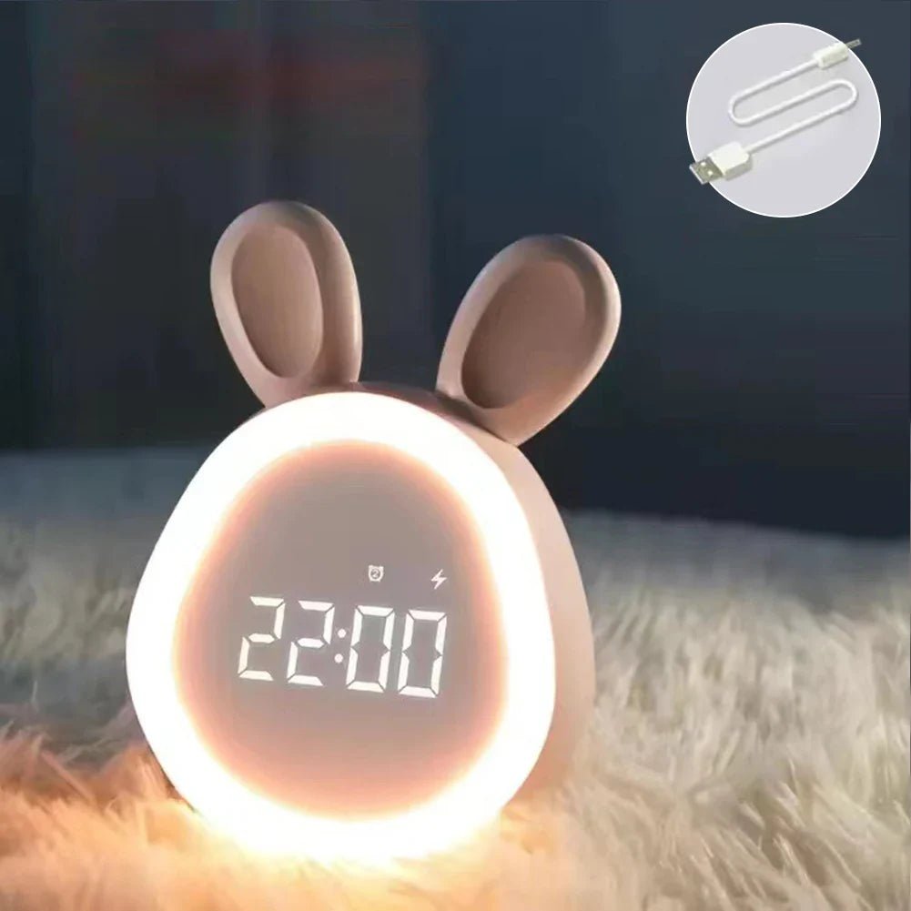 Kinderwekker in Konijnvorm met LED Nachtlamp