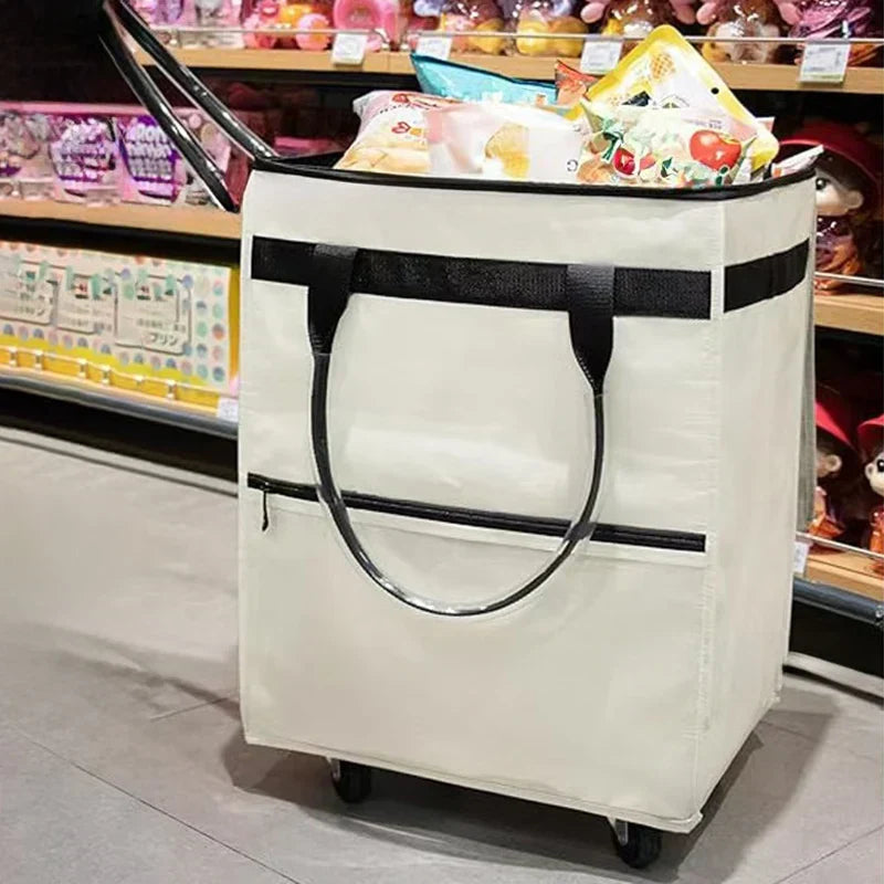 Herbruikbare winkelzak met wielen – rollex – (grote capaciteit) – capaciteit: Tot