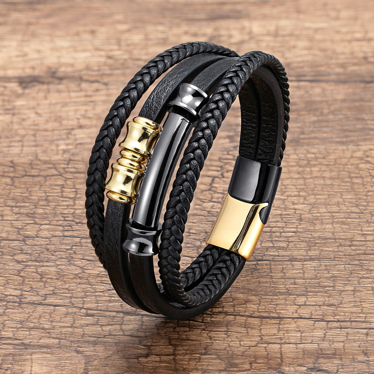 Lederen armband – Weaved bracelet — afbeelding 8