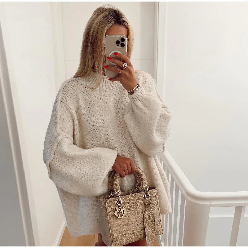 Oversized gebreide damestrui