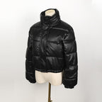 Leren puffer jas voor dames