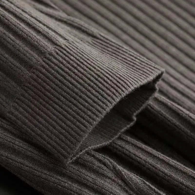 Heren merino polotrui met rits