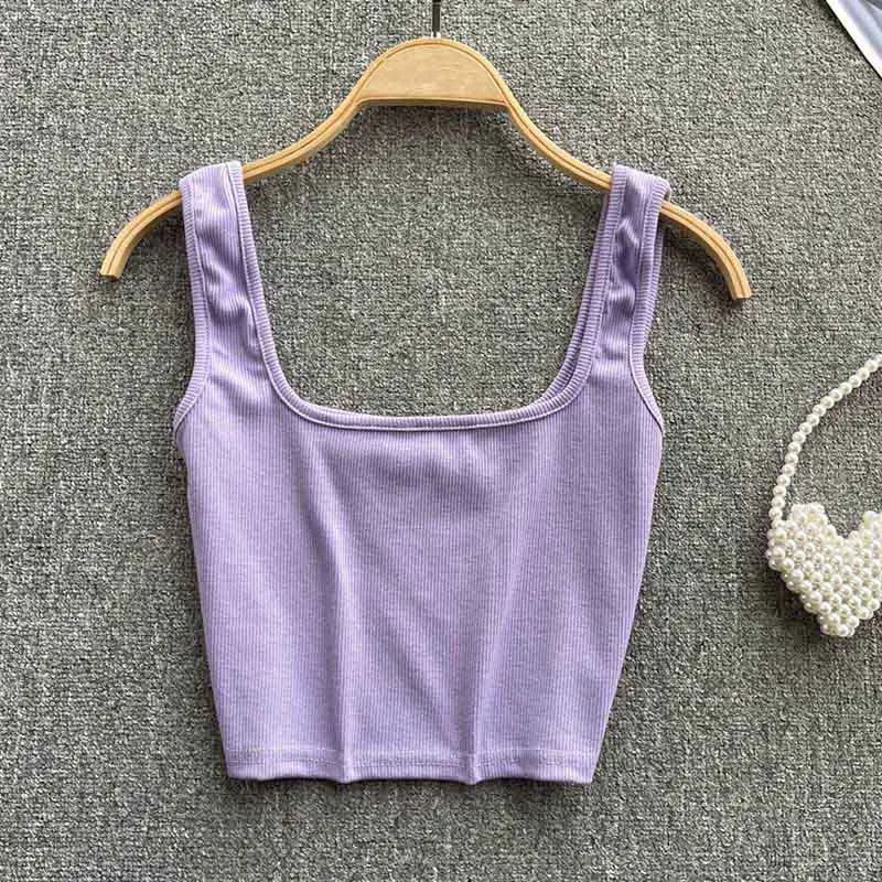 Rugloze cropped tanktop in effen kleur