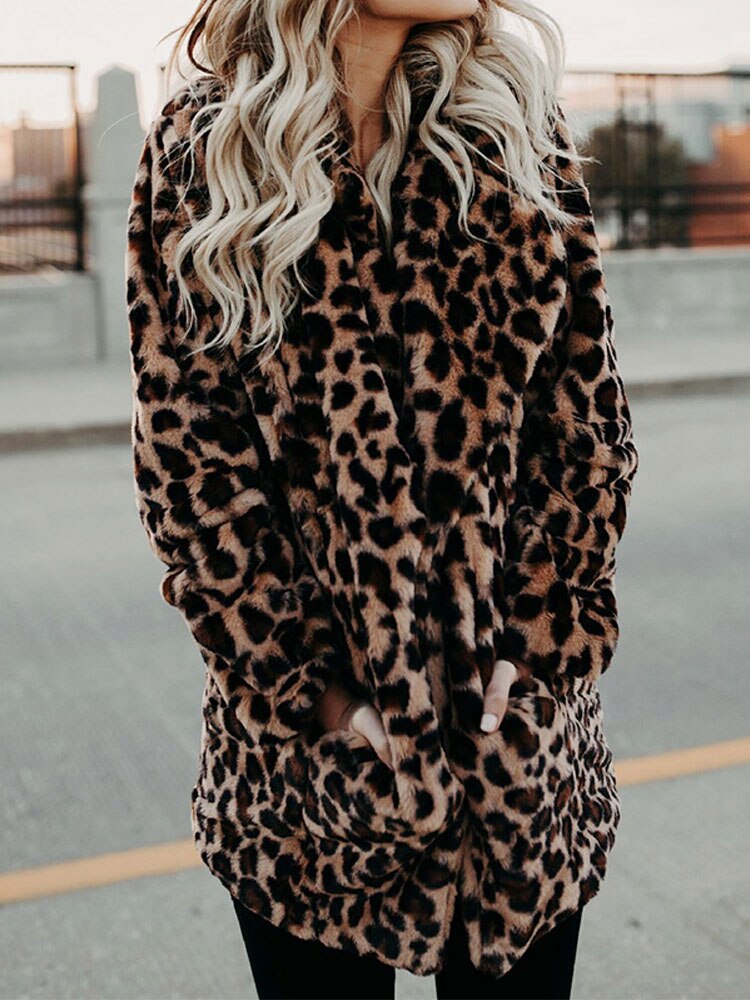 Panterprint dames winterjas