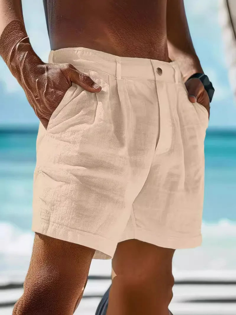 Luchtige zomer-short voor heren van linnen